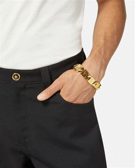 bracelet versace homme or jaune or blanc|Bijoux de Luxe Homme .